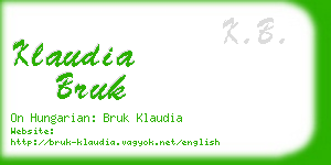 klaudia bruk business card